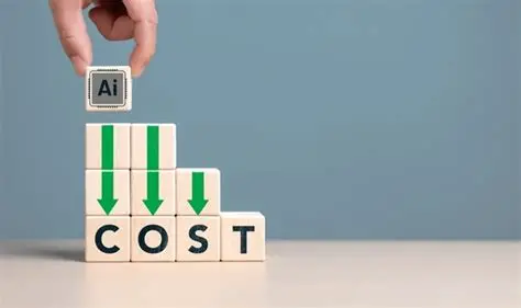 Wooden blocks spelling cost with AI lowering spend