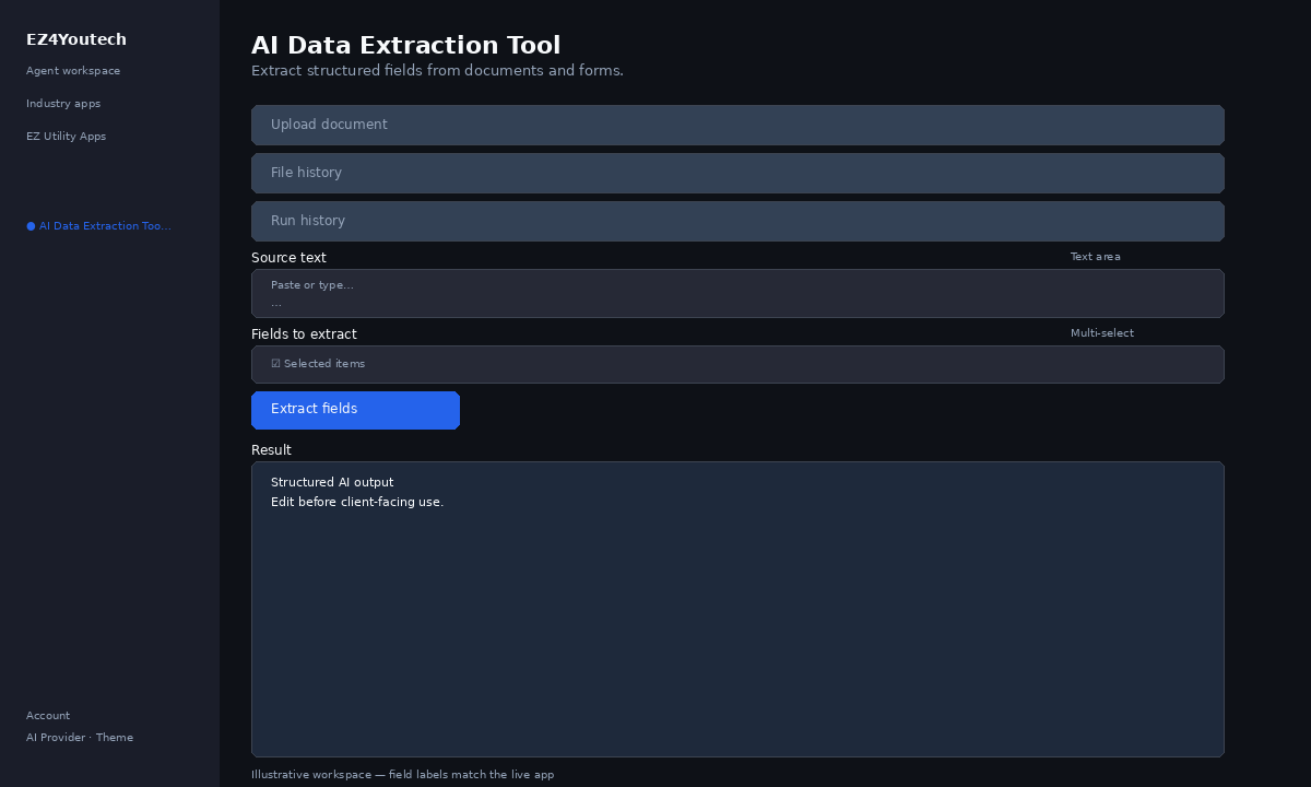 AI Data Extraction Tool structured output example